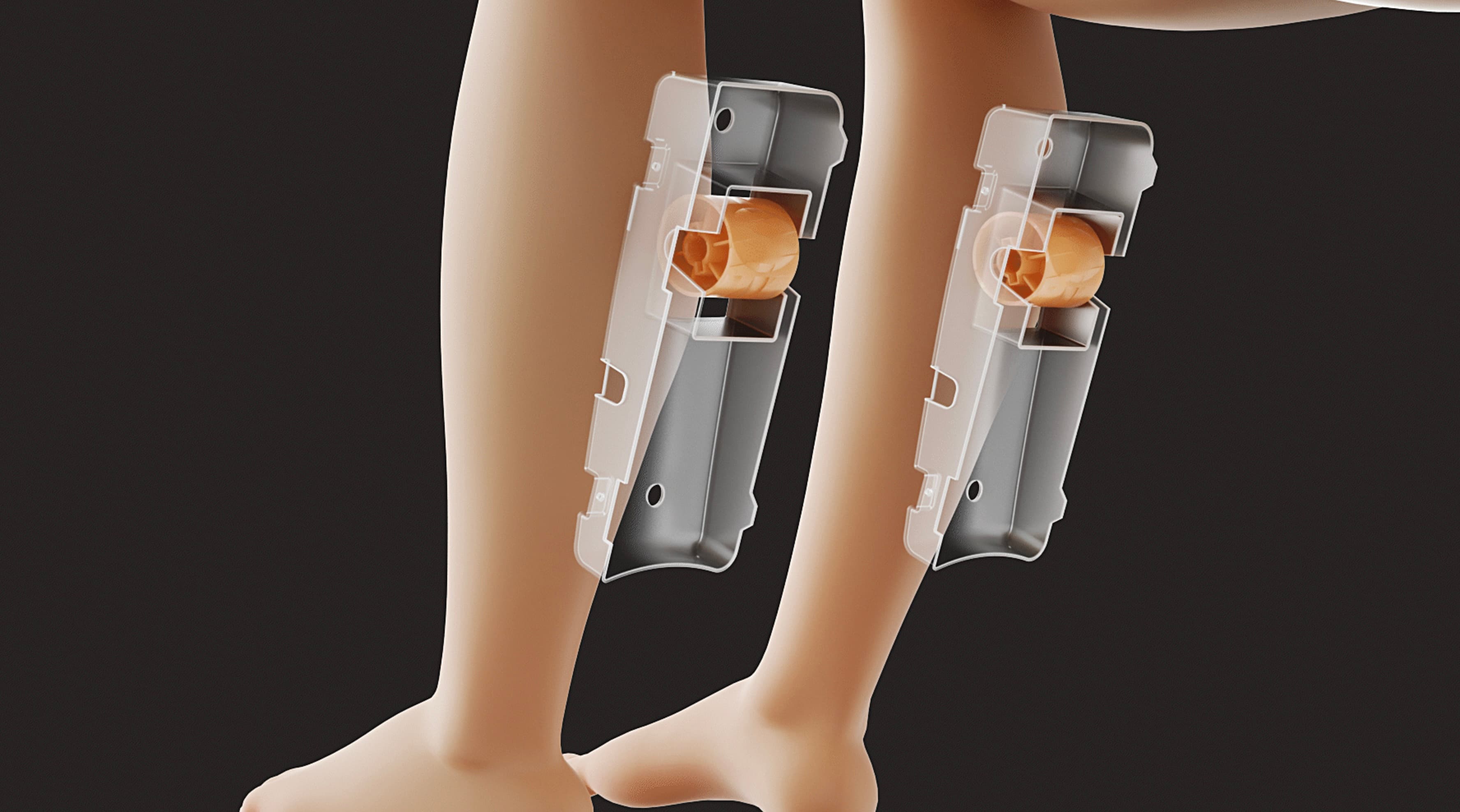 Pétrissage des mollets, y compris avec rouleau à l’arrière du mollet